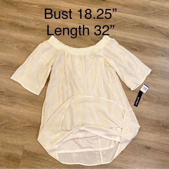 SEQUIN HEARTS OFF WHITE/IVORY WHIMSICAL PRINT OFF THE SHOULDER DRESS NWT - Picture 17 of 17